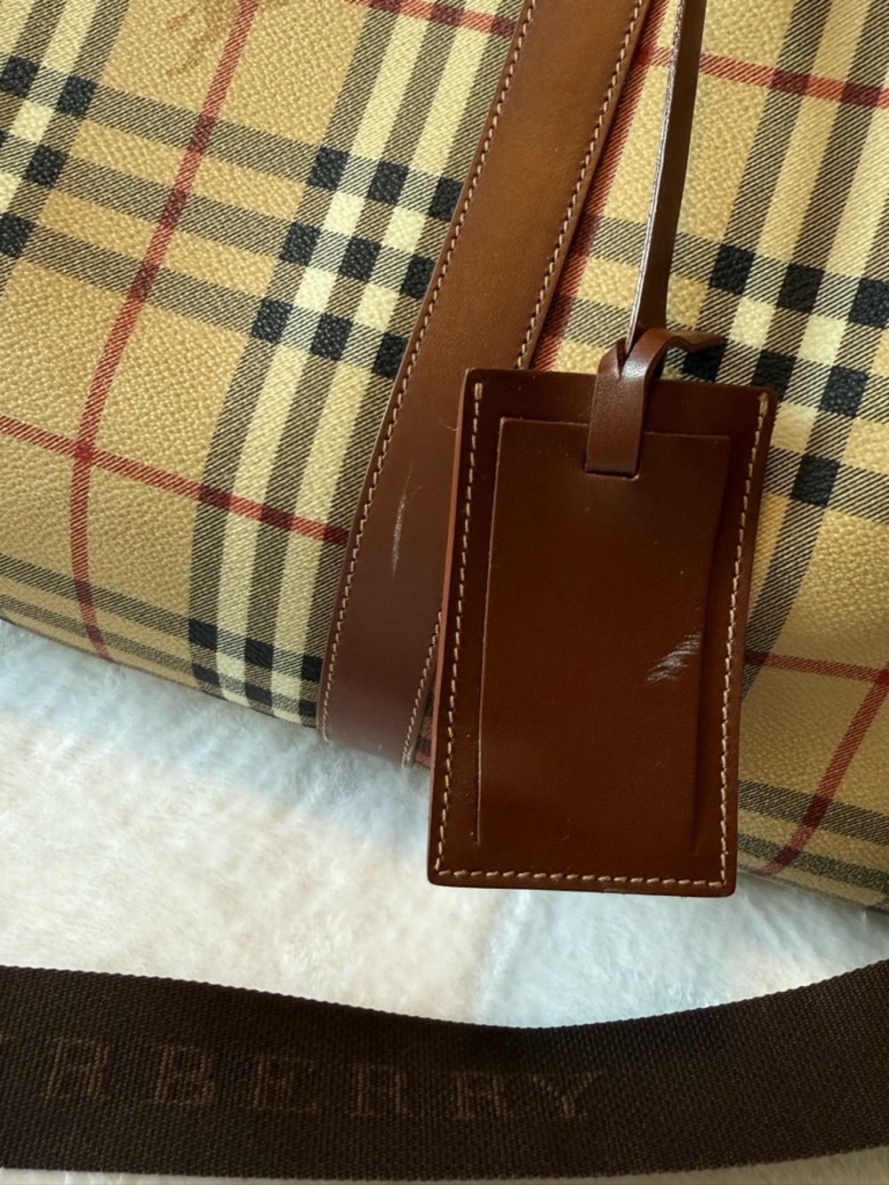 BURBERRY Haymarket Check Holdall Duffle Bag. Lightly used. PVC Coated Canvas - Picture 12 of 16